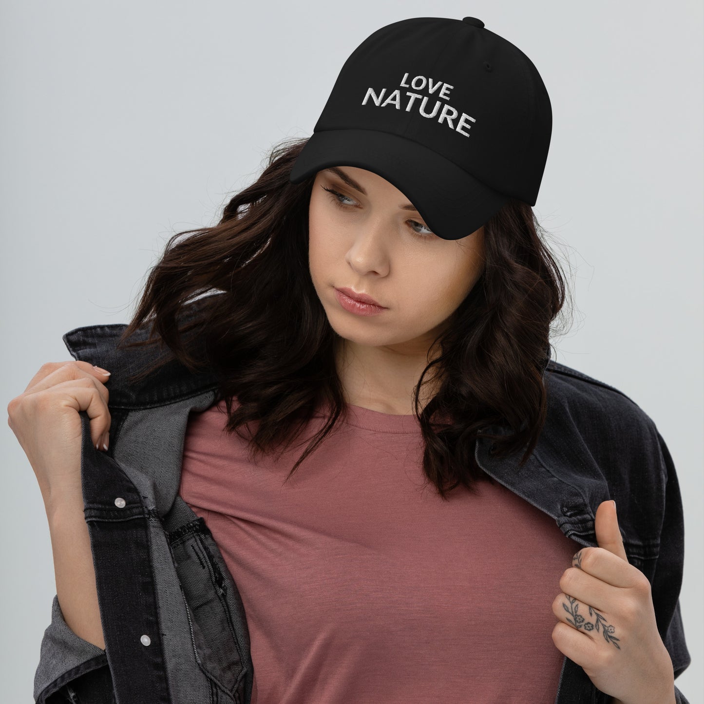 Love Nature Unisex Dad Hat Style With Embroidered Text